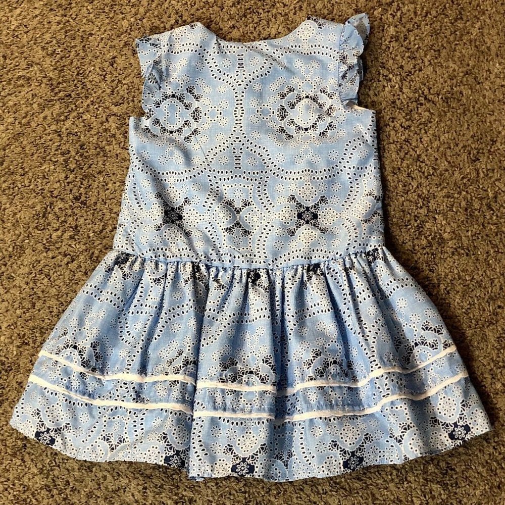 Marmellata Dress Girls 6 Used Blue White - Picture 3 of 11